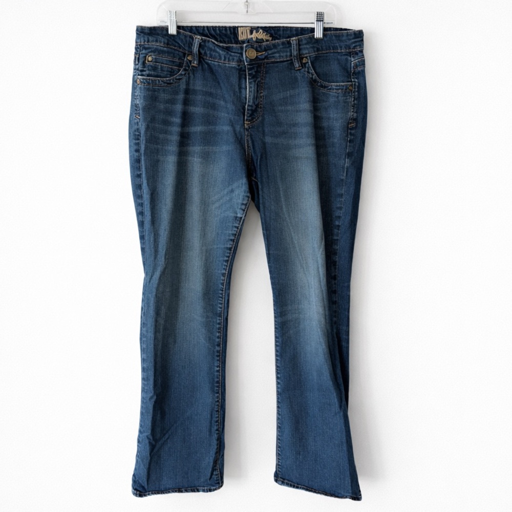 Kut From The Kloth Bootcut Mid Rise Flare Medium Wash Stretch Denim Jeans 16W - Picture 2 of 10